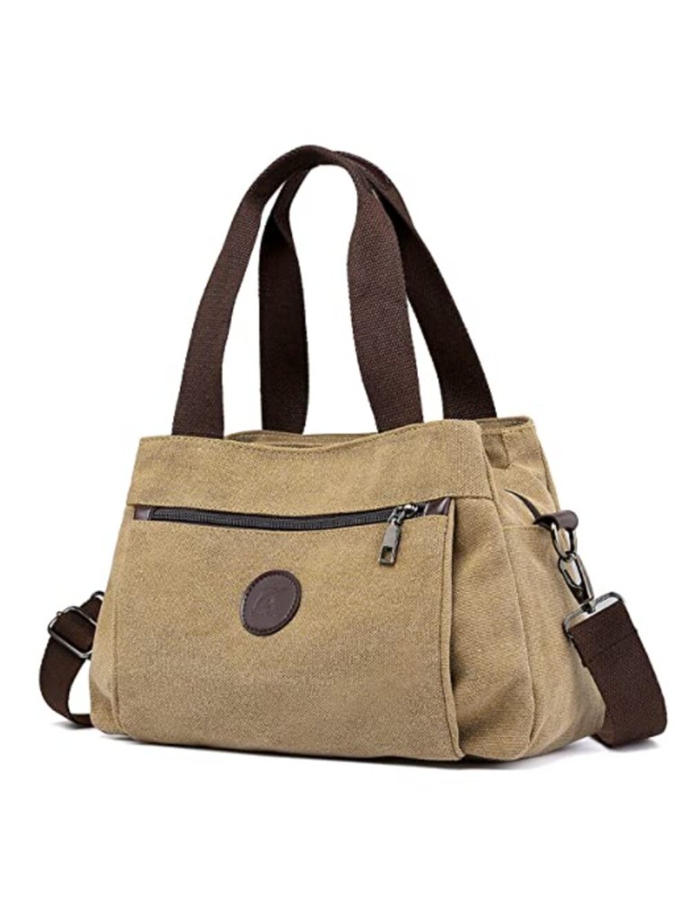 Canvas Crossbody Bag Multi Compartment Tote Purse Medium Satchel